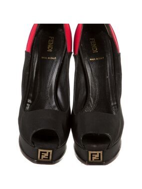 FENDI Tricolor Colorblock Canvas Pumps